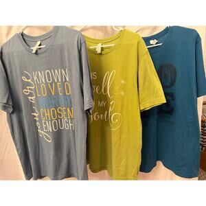 (BUNDLE) 3 Women's Faith Based T-Shirts, Size XL